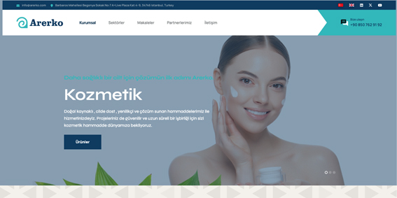 Arerko için hazırlatığımız yeni web sitesi yayında
